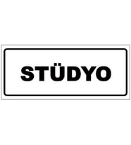 STÜDYO YAZILI YÖNLENDİRME LEVHASI (Beyaz)