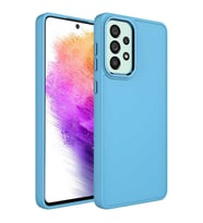 Galaxy A73 Kılıf Zore Luna Dışı Soft Yumuşak İçi Kadife Kılıf (Buz Mavisi)