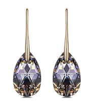 Monemel Gumus Damla Küpe (Altın Kaplama) (Siyah-Rose Gold)