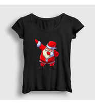 Presmono Kadın Sarı Dabbing Noel Baba Santa Claus Yılbaşı T-Shirt 269232tt (Siyah)