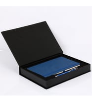 Metal Tükenmez Kalem 13 x 21 Defter Kutulu Set (Lacivert)