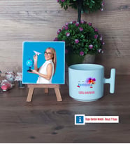 Estetisyen Fotoğraflı Dekoratif Taş, Kupa Bardak Beyaz Hediye (Model 12)