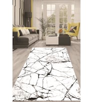 Dijital Kaymaz Taban Yıkanabilir Modern Renkli Salon Halısı Mutfak Halısı Yolluk ND-HT-415 (Beyaz)