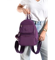 Kadın Sırt Çantası Kapaklı Model 30*25 Cm Hafif Klinkır Kumaş Spor Çantası Günlük Bayan Çantası (Mor)