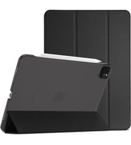 Apple iPad Pro 12.9 5. Nesil 2021 Kılıf PU Deri Smart Standlı Case A2378 A2379 A (Siyah)
