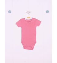 Kidaxi Kısa  Kollu Çıtçıtlı Bebek Body (Pembe)