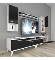 Decoraktiv Eko 5200DA Slm Retro Tv Ünitesi Tv Sehpası (Siyah - Beyaz)