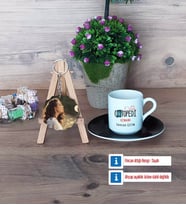 Ortopedi Uzmanı Türk Kahvesi Fincanı Ahşap Altlıklı ve Fotoğraflı Ahşap Anahtarlık Hediye (Model 7)