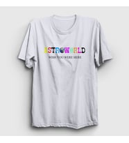 Presmono Unisex Sarı Astroworld V4 Travis Scott T-Shirt 44576tt (Beyaz)