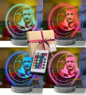 Sevgiliye Özel 3D Resimli Ay Figürlü Led Gece Lambası (Karışık)