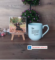 Teyzeye Hediye Fotoğraflı Dekoratif Taş, Kupa Bardak Beyaz Hediye (Model 5)
