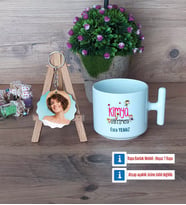 Kimya Öğretmeni Kupa Bardak Beyaz ve Fotoğraflı Ahşap Anahtarlık Hediye (Model 12)