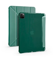 Apple iPad Pro 12.9 2020 Kılıf Kalem Bölmeli Standlı Smart Cover (Koyu Yeşil)