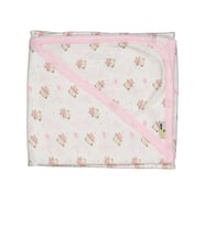 MİLAYS Bebek Tek Kat Kapşonlu Penye Battaniye Kundak 80x90 Cm (Pembe)