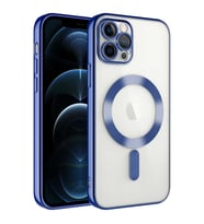 Vendas iPhone 12 Pro Max Uyumlu (12 Pro Max) Demre Serisi Kamera Korumalı Magsafe Wireless Şarj Özellikli Elektroplated Kılıf (Koyu Yeşil)