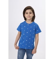 Toontoy Erkek Çocuk Baskılı Tişört (Saks)