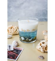 Jel Soya Wax Dogal Kokulu Cam Bardak (Mavi)
