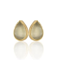 Kadir Jewellery 22 Ayar Altın Kaplama Kadın Minimal Küpe -El İşçiliği Ve Hipoalerjenik Küpe (Beyaz)