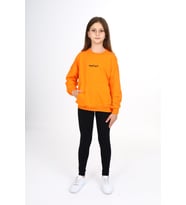 Toontoy Kız Çocuk Respect Baskılı Taytlı Takım (Oranj)