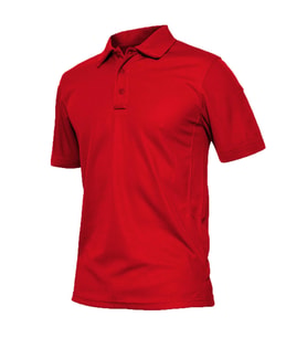 Ghassy Co. Erkek Taktik Polo Yaka Gömlek Hızlı Kuruma Nem Emici Performans Pique Jersey Golf T-shirt (Kırmızı)