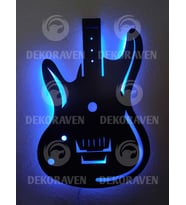 Gitar Led Işıklı Tablo (Mavi)