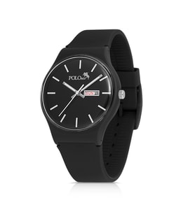 Polo Air Unisex Silikon Kordon Gün Ay Takvimli Kol Saati PL-1462B (Siyah)