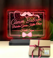 Canım Babam Led Gece Lambası (Kırmızı)