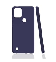 Realme C21Y Kılıf Kamera Korumalı Silikon Rubber Arka Kapak (Lacivert)