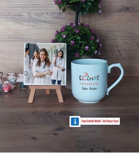Eczane Teknikeri Fotoğraflı Dekoratif Taş, Kupa Bardak Beyaz Hediye (Model 5)