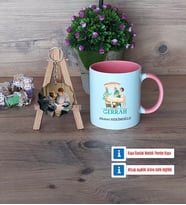 Cerraha Hediye Kupa Bardak Beyaz ve Fotoğraflı Ahşap Anahtarlık Hediye (Model 6)