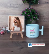Edebiyat Öğretmeni Fotoğraflı Dekoratif Taş, Kupa Bardak Beyaz Hediye (Model 12)