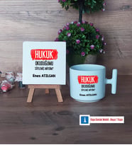 Hukuk Okuduğumu Söylemiş Miydim Dekoratif Taş, Kupa Bardak Kırmızı Hediye (Model 11)