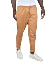 DeepSEA Erkek  Beli Lastikli Bağcıklı Kırışmayan Süet Kumaş Rahat Kesim Dar Paça Spor Pantolon 2505556 (Camel)