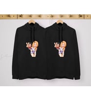 BK Gift Kişiye Özel Sevgililer Karikatürlü İkili Siyah Sweatshirt Seti, Sevgililer Hediye, Çift Hediyesi, Yıl Dönümü Hediyesi, Kişiye Özel Sweatshirt-1 (Model 5)