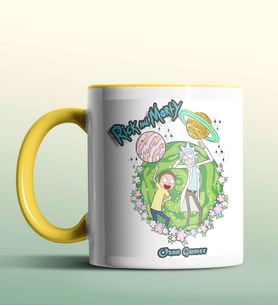 Kişiye Özel Rick and Morty 3 Beyaz Renk Kupa (Sarı)