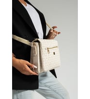 Just Polo Kadın Üç Bölmeli 3 Gözlü Çapraz ve Omuz Çantası 29x20cm PBU2068 (Krem)