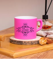 Kişiye Özel Tasarımlı Renkli Nescafe Fincanları 220 ML & Model No: SC-985 (Pembe)