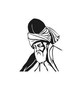 Mevlana Araba Sticker siyah 17x21 CM (Siyah)