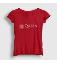 Presmono Kadın Sarı Queen T-Shirt 102311tt (Kırmızı)