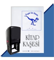 Kişiye Özel  Dinazor İskelet 2 Tarihli Kitap Kaşesi (Mavi)