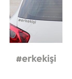 20 X 4,5 Cm Erkek Işi Oto Cam Sticker Erkekişi Araba Sticker (Gri)