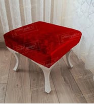Ayak Ucu Kapı Önü Antre Düz Bench Puf Beyaz Ayak (Kırmızı)