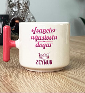 Kişiye Özel Aslan Başak Burcu Hediye T Kupa Bardak Doğum Günü Hediyesi (Pembe)