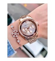Ferrucci 1.Sınıf Çelik Spor Tasarım Şık Kadın Kol Saat+Bileklik (Rose)