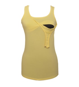 LuvmaBelly  Maternity 1501_1530 Pamuklu Lohusa Emzirme Atleti (10 Renk Mevcut) (Sarı)
