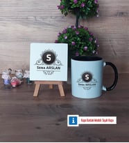 Baş Harf ve İsim Soyisim Dekoratif Taş, Kupa Bardak Kırmızı Hediye (Model 10)