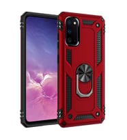 Samsung Galaxy S20 Kılıf Yüzüklü Zırh Tank Vega (Kırmızı)