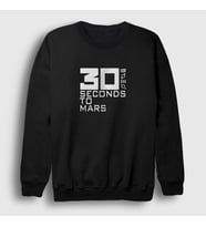 Presmono Unisex Beyaz Cover 30 Seconds To Mars Sweatshirt 377560tt (Siyah)