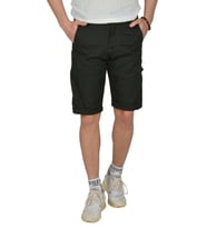 DeepSEA Erkek  Yeni Sezon Yan Cep Fermuarlı Slim Fit Kargo Şort Kapri 2301613 (Yeşil)