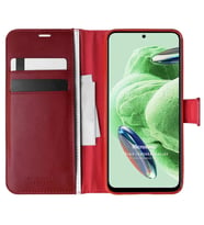 Microsonic Xiaomi Poco X5 5G Kılıf Delux Leather Wallet Siyah (Kırmızı)